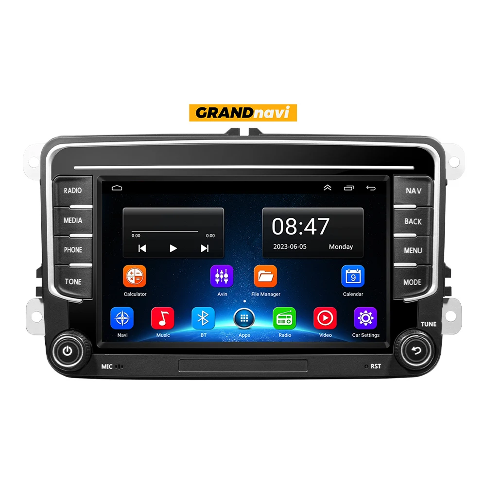 Автомагнитола Grandnavi Volkswagen 7 дюймов GPS-навигация Android автомобильная система IPS сенсорный экран FM AM BT музыкальный DVD-плеер стерео аудио