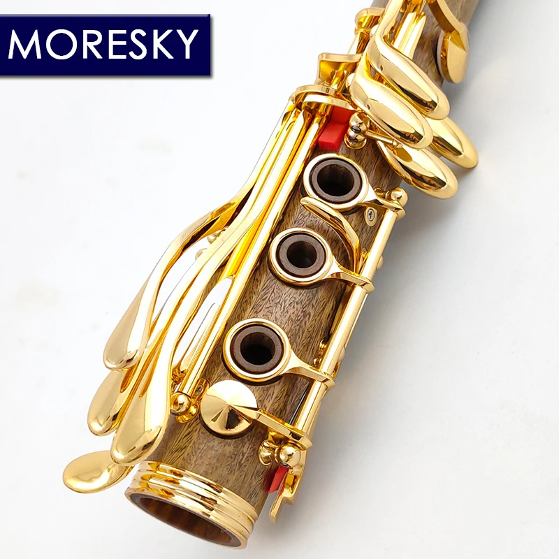 Professional Wind Instrument Bb Tune Clarinet Gold Plated 18 Keys Guaiacumofficimale Wood Clarinette Klarnet