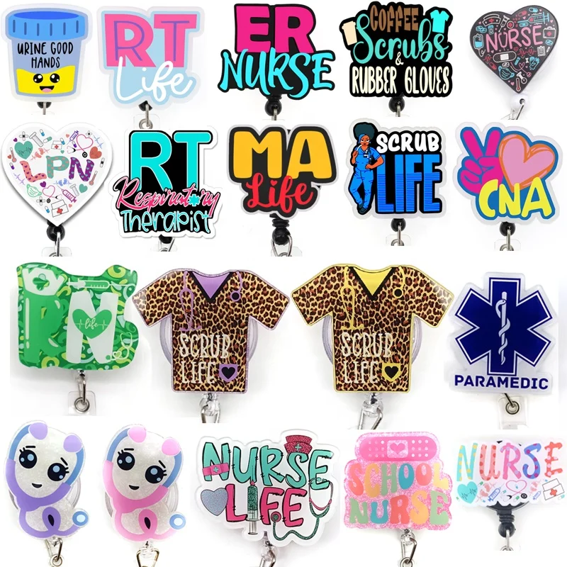 Lailina микс Стиль медицинская серия медсестра LPN CNA RT RN Студенческая катушка для медсестры аксессуары скраб жизни бейдж держатель