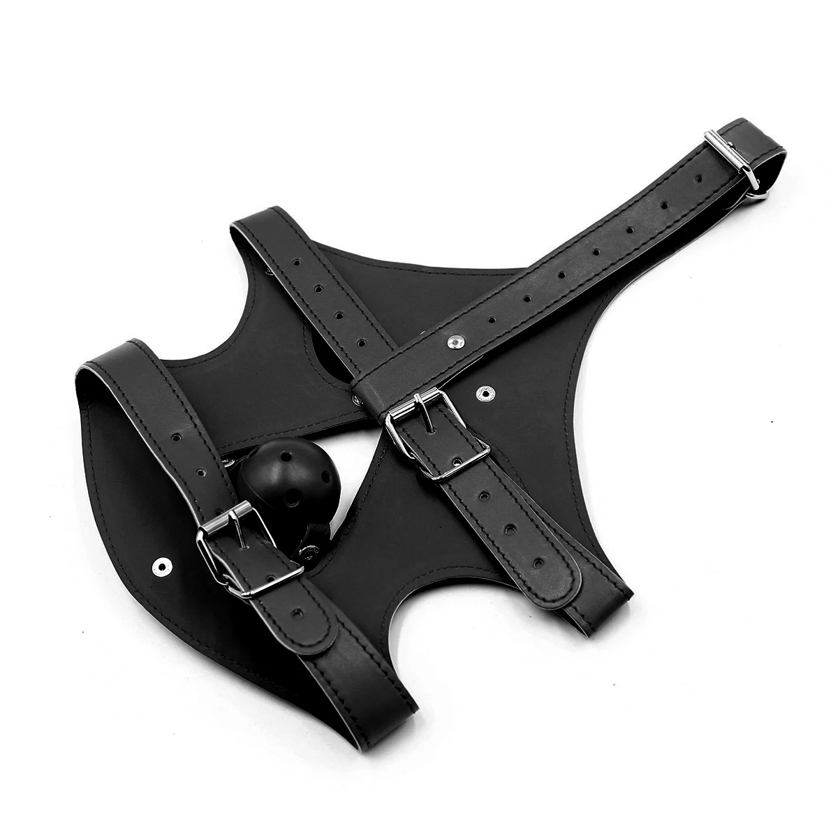 Hood With Ball BDSM Hood Adult Slave Sensory Deprivation Games Full Head Bondage Restraints Fetish Hood Sex Toys for Women Men