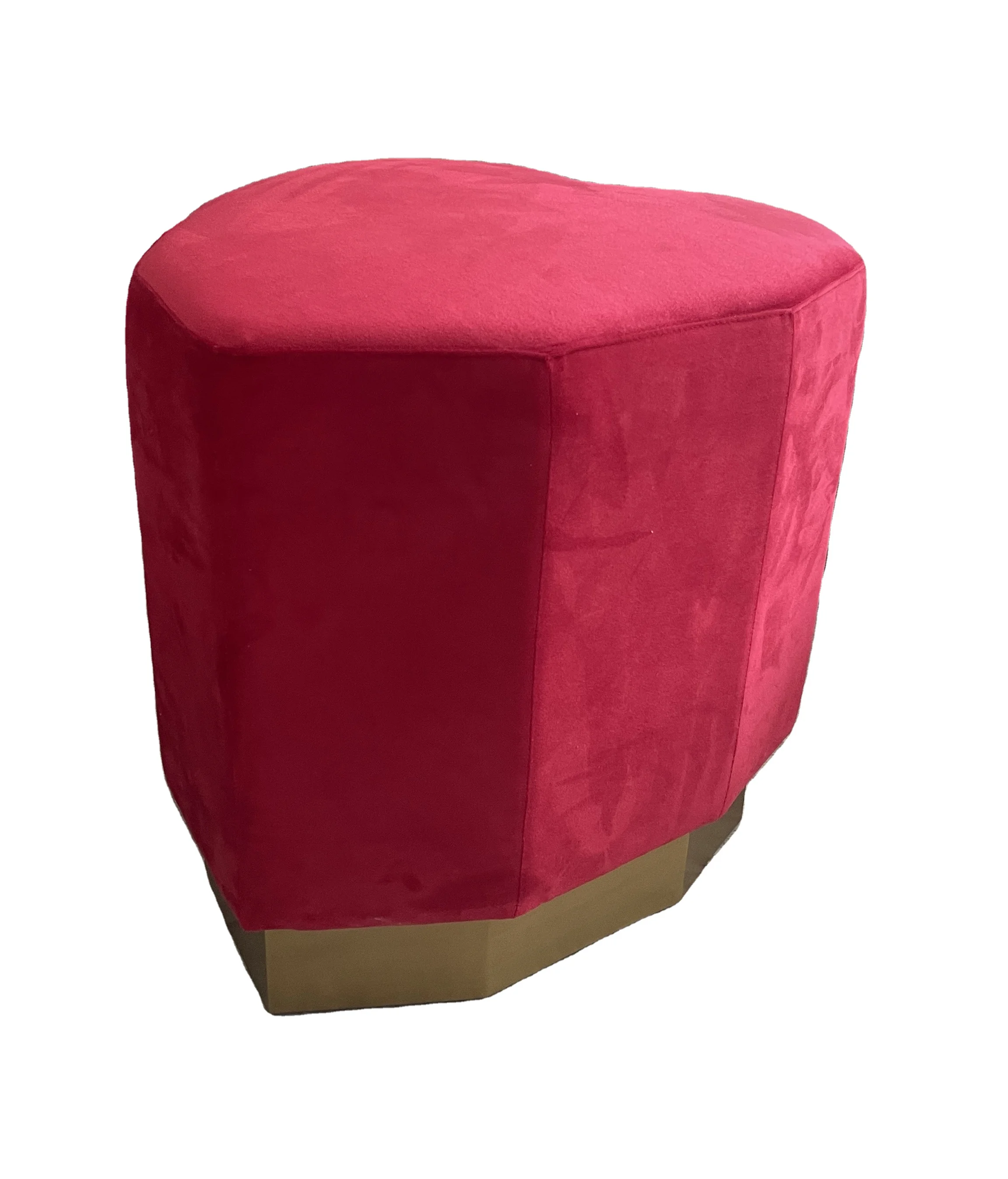 Luxury Waiting Bedroom Furniture Round Footrest Heart Stool Stool Soft Fabric Moroccan Pouf Ottoman
