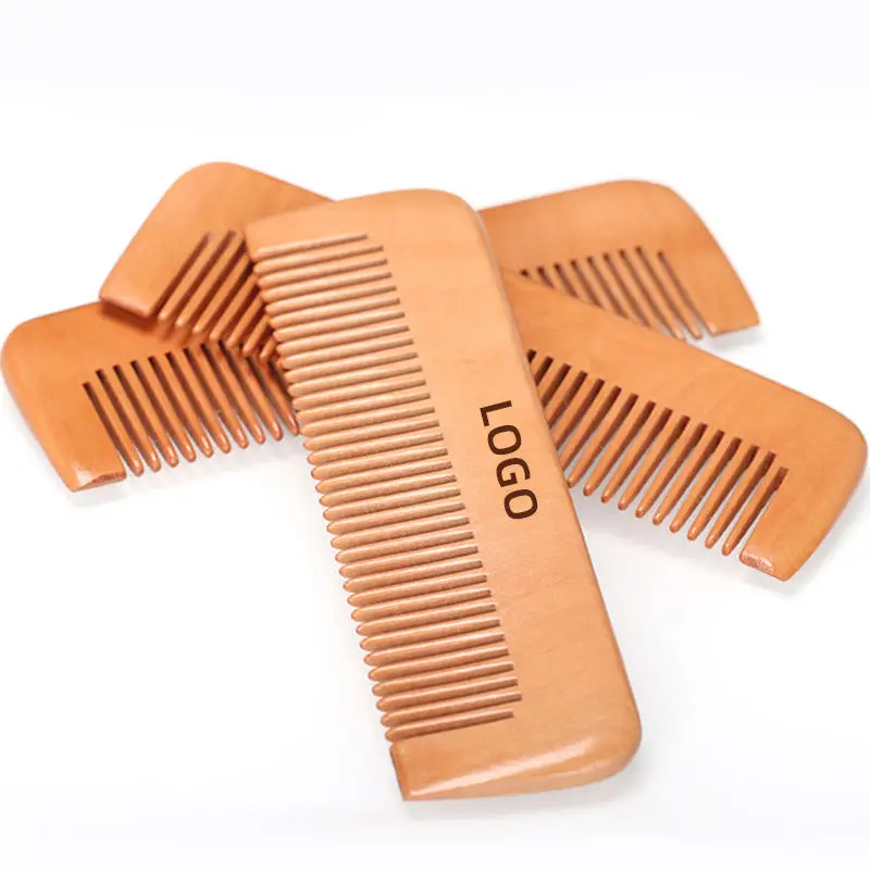 eco friendly natural wooden hair comb brushes set Custom logo Wide Tooth Hair Styling Neem Wood comb  for hair growth