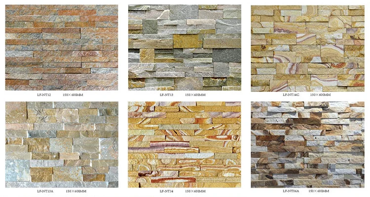 Natural Culture Building Stone Exterior Wall Cladding Tiles Veneer Stacked Slate Culture Stone Wall Panel