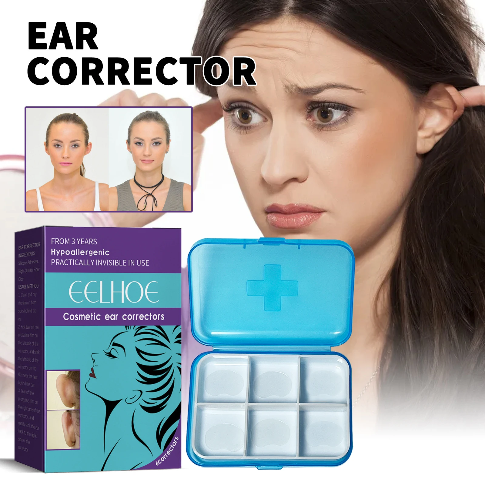 Eelhoe Invisible Water Resistant Confidence Booster Earlobe Protectors Ear Patches Large Earring Support Stickers