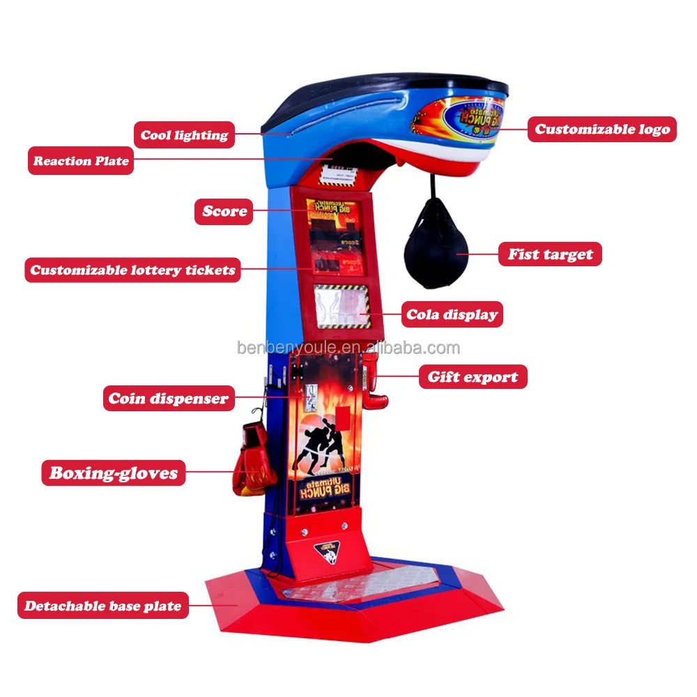 Big King Coin-Operated Sport Arcade Boxing Game Machine Kit Punching and Fire Boxing Machine