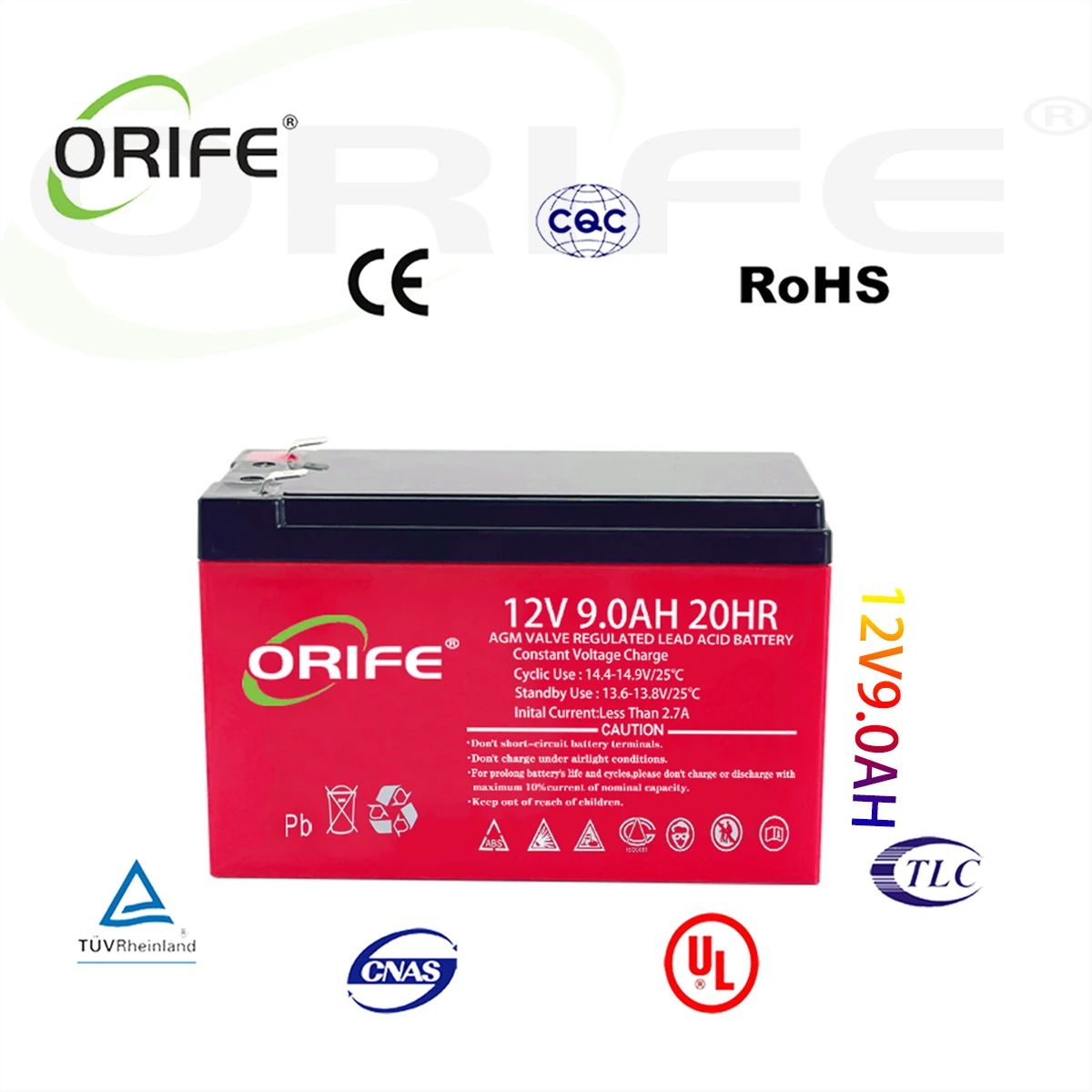 ORIFE custom factory supply long life high quality vrla sead lead acid 12v 9ah battery