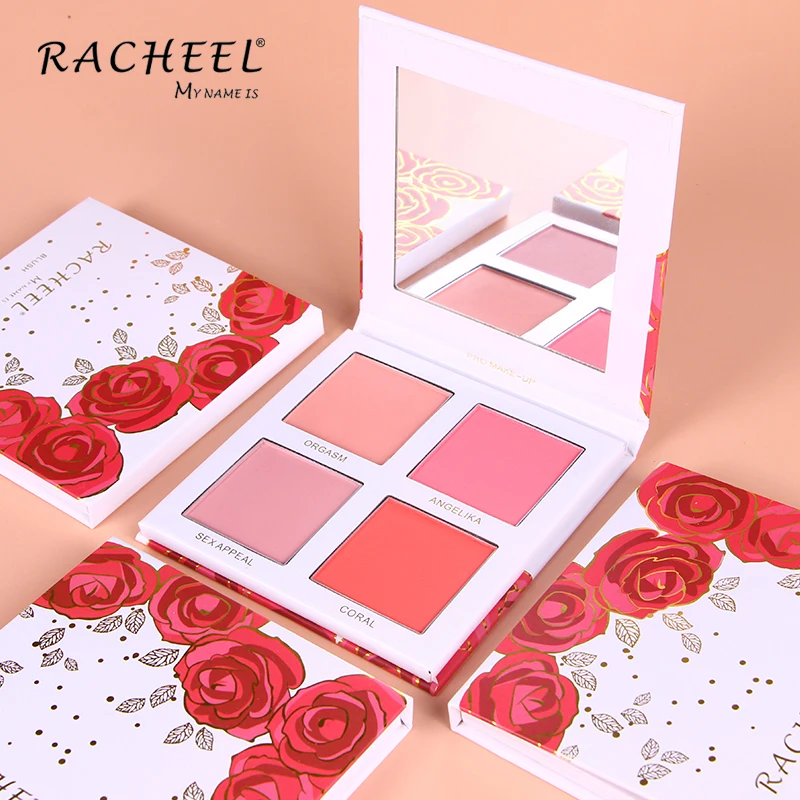
RACHEEL Wholesale Waterproof Moisturizing Rose four-Color Blush Palette Tools Blush Makeup Powder Cosmetics Rouge 
