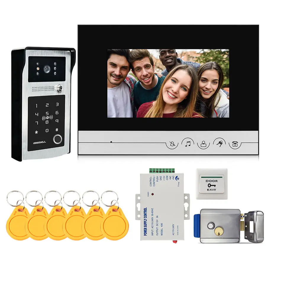 High quality smart doorbell with waterproof camera Fingerprint identification video door phone system intercom Access control