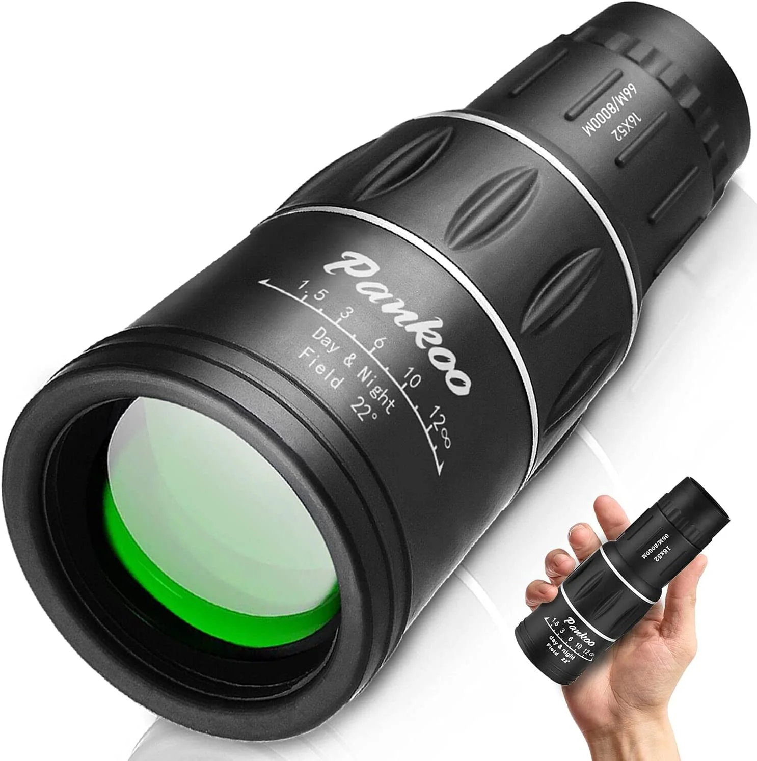 16X52 Monocular Telescope, High Power Prism Compact Monocular for Adults Kids HD Monocular Scope for Bird Watching Hiking Conce