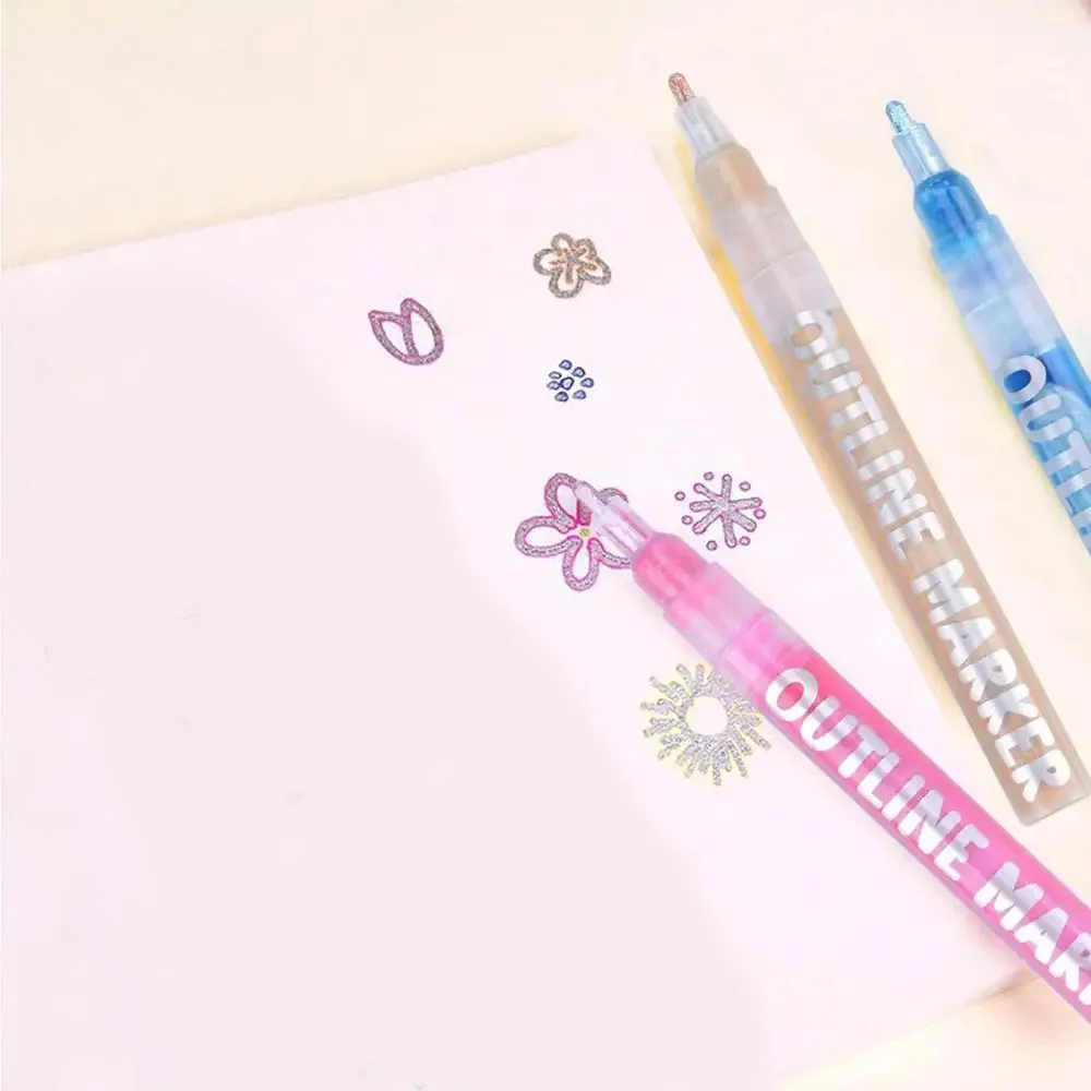 Watercolour Brush Pens Gift Card Writing Drawing Double Line Outline Pen Portable For School DIY Poster Best Coloring