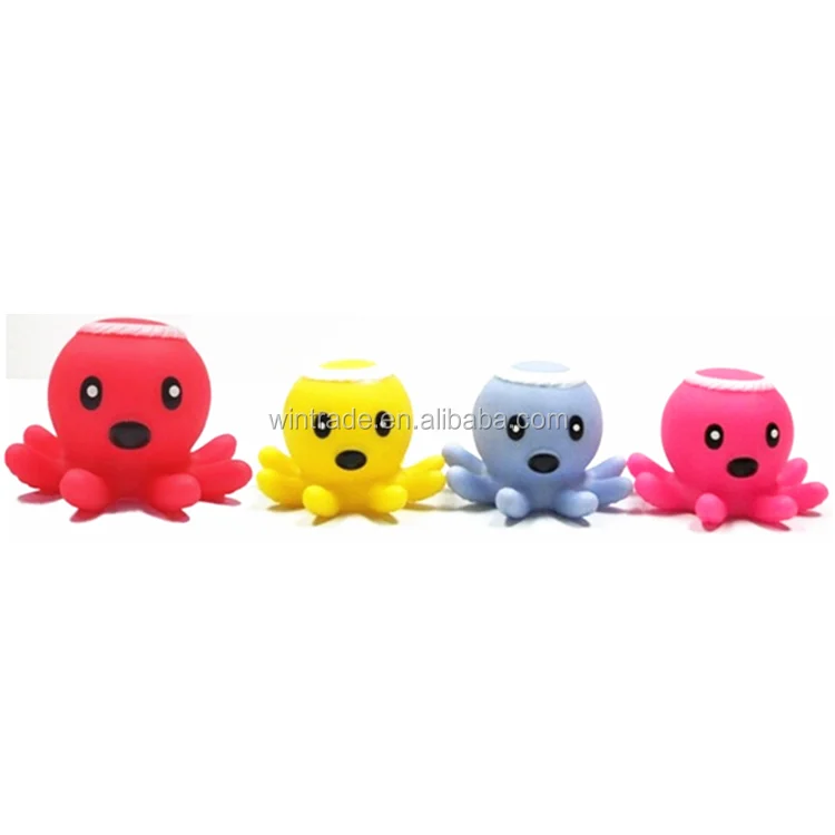 Customized Bath Animal Flashing Bathub Toy Gift LED PVC Rubber Octopus with light