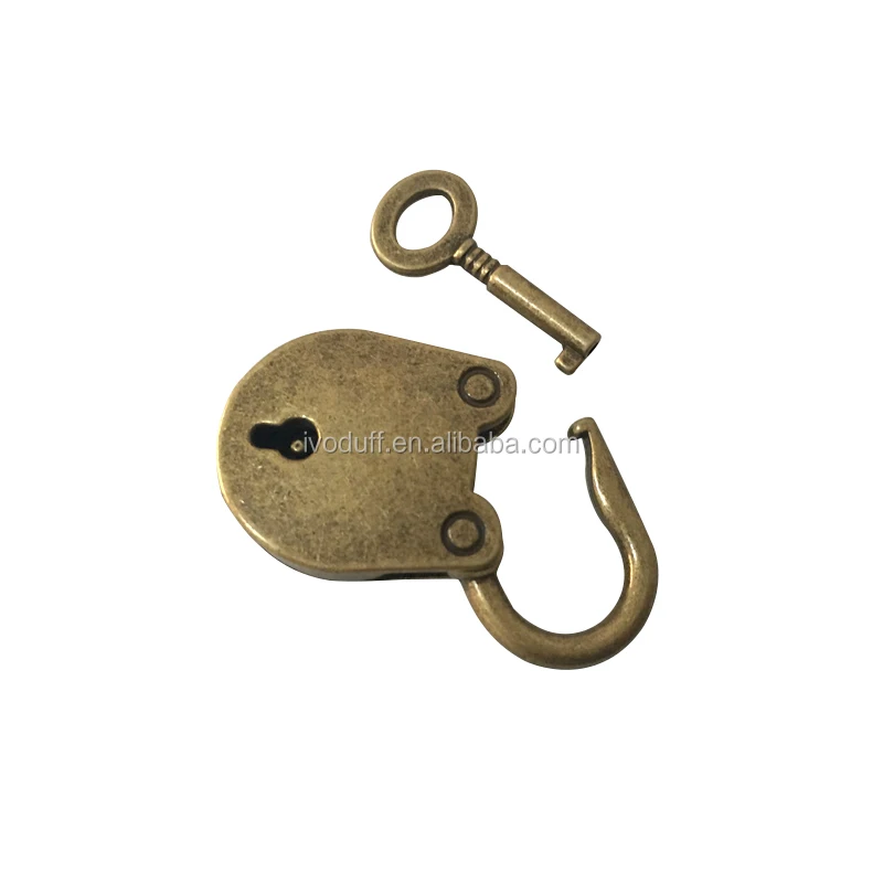 metal round padlock Factory Supply Old Vintage Antique Brass Padlock Lock With Key