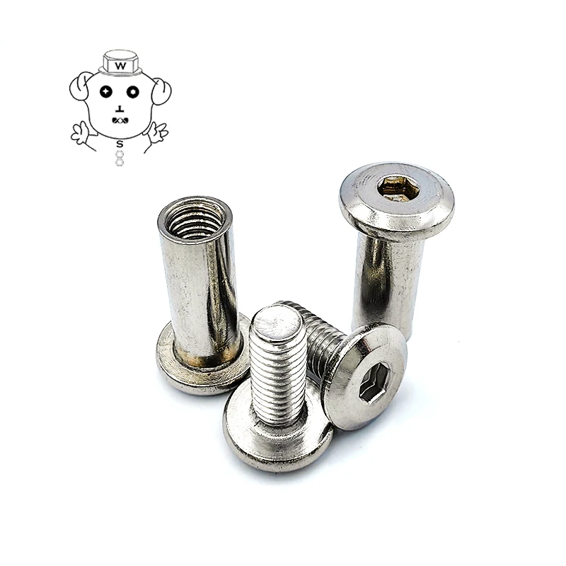 Stainless Steel Nuts Flat Head Socket Sleeve Barrel Nut M6