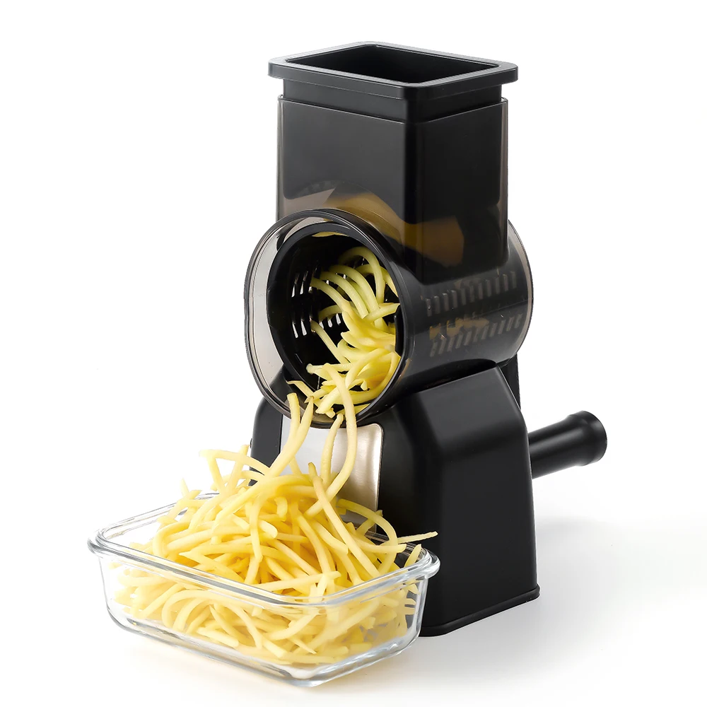 Wholesale Rotary Multifunctional Vegetable Drum Slicer Cutter with 3 Stainless Steel Blades for Kitchen