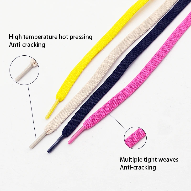 No Tie Shoe Laces Elastic Laces Sneakers Tennis Flat Shoelaces Without Ties Kids Adult 8mm Wide Shoelace Shoes Accessories 1Pair