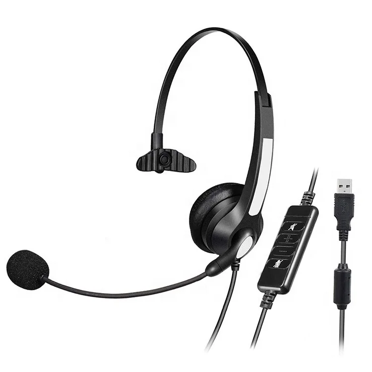 Monaural Noise Cancelling USB Headset for Call Center