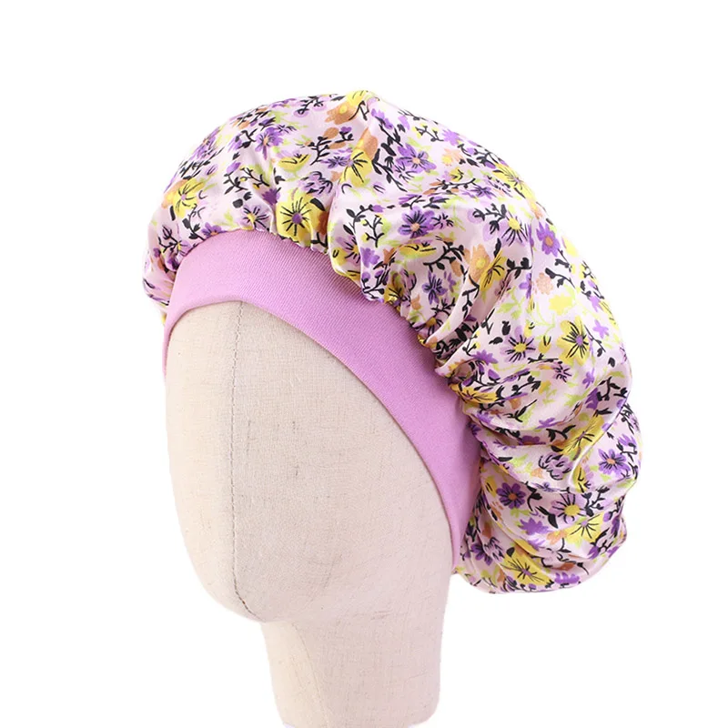 
Kids girls satin bonnet girl sleep hat silky bonnet headwear towel headband children wholesale bonnet 