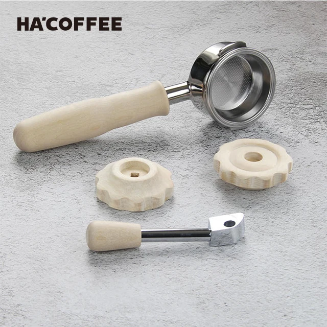 Machine Blackood Bottomless Portafilter Universally Wooden Modification Parts Espresso Accessories coffee portafilter set