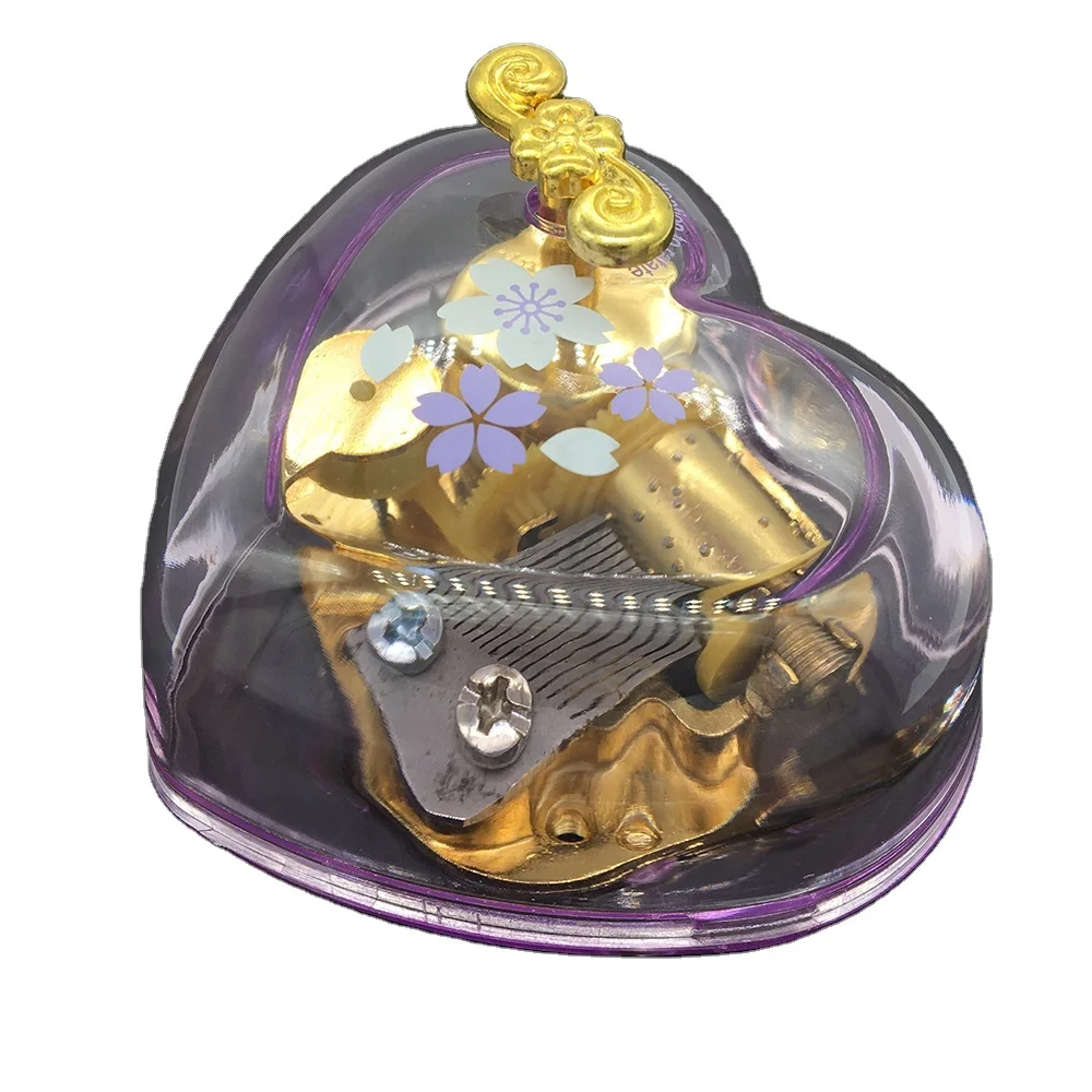 Небольшая музыкальная подарочная коробка в форме сердца, пластиковая Музыкальная шкатулка на заказ, с днем рождения