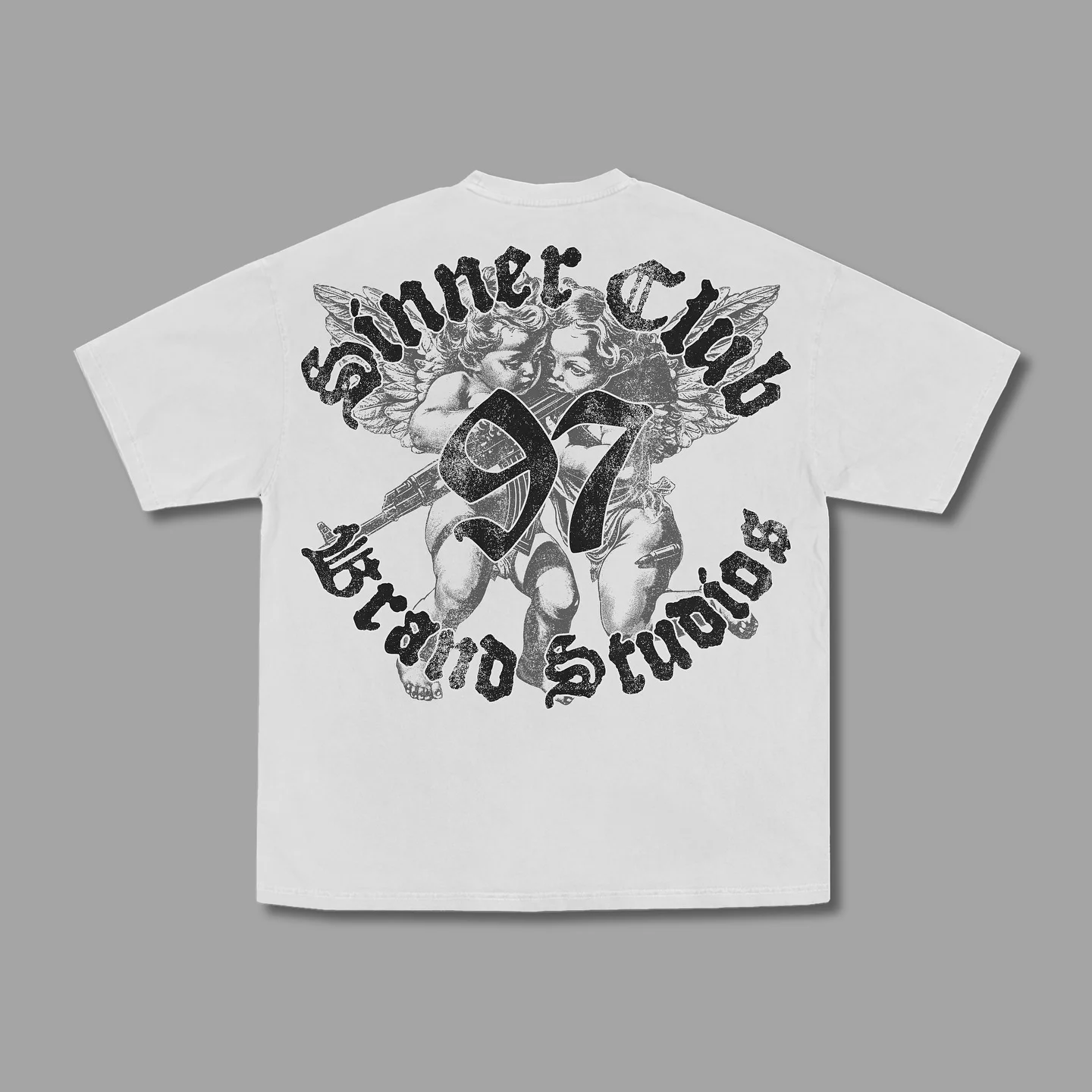 Custom 320 GSM Classic Heavy Metal Shirts Oversized 100% Organic Cotton Quick Dry Breathable Knitted O-Neck High Graphics