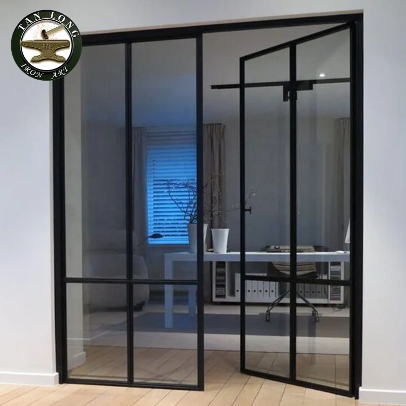 French exterior double glass door Metal Doors Interior Double Glass Sliding Doors for houses