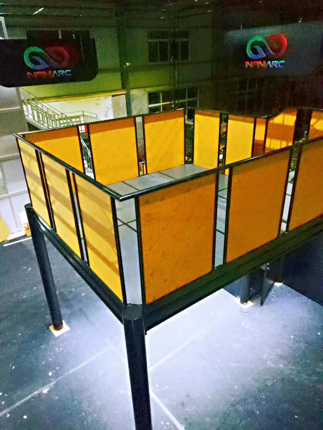 two levels booth double deck space trade show booth system with lamps and tv stand from Shanghai