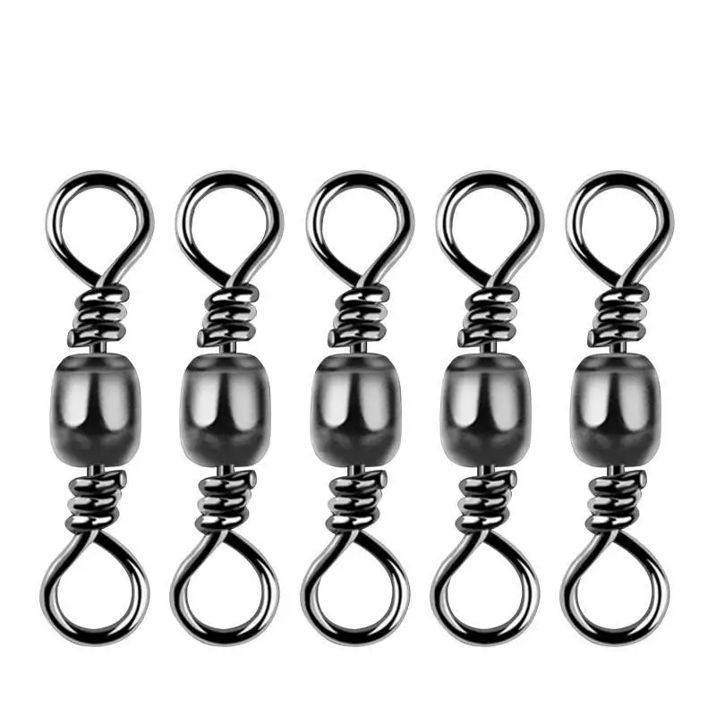 Solid Ring Fishing Tackle Hook Line Connector Copper  Rolling Ball Bearing Fishing Swivel