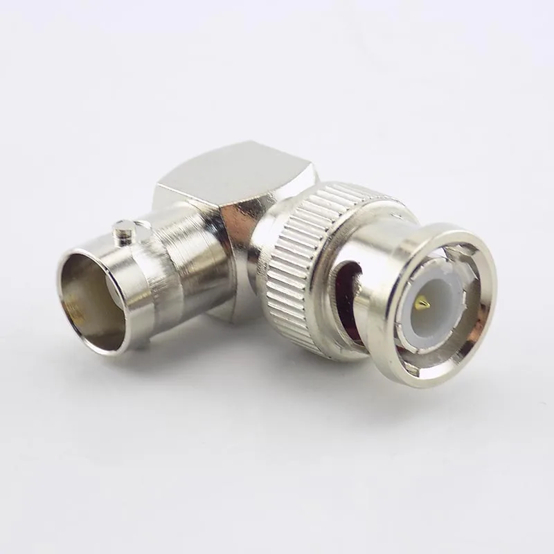 L-shaped BNC Male Connector Adapter Right Angle to BNC Female Jacks Adapter for CCTV video camera