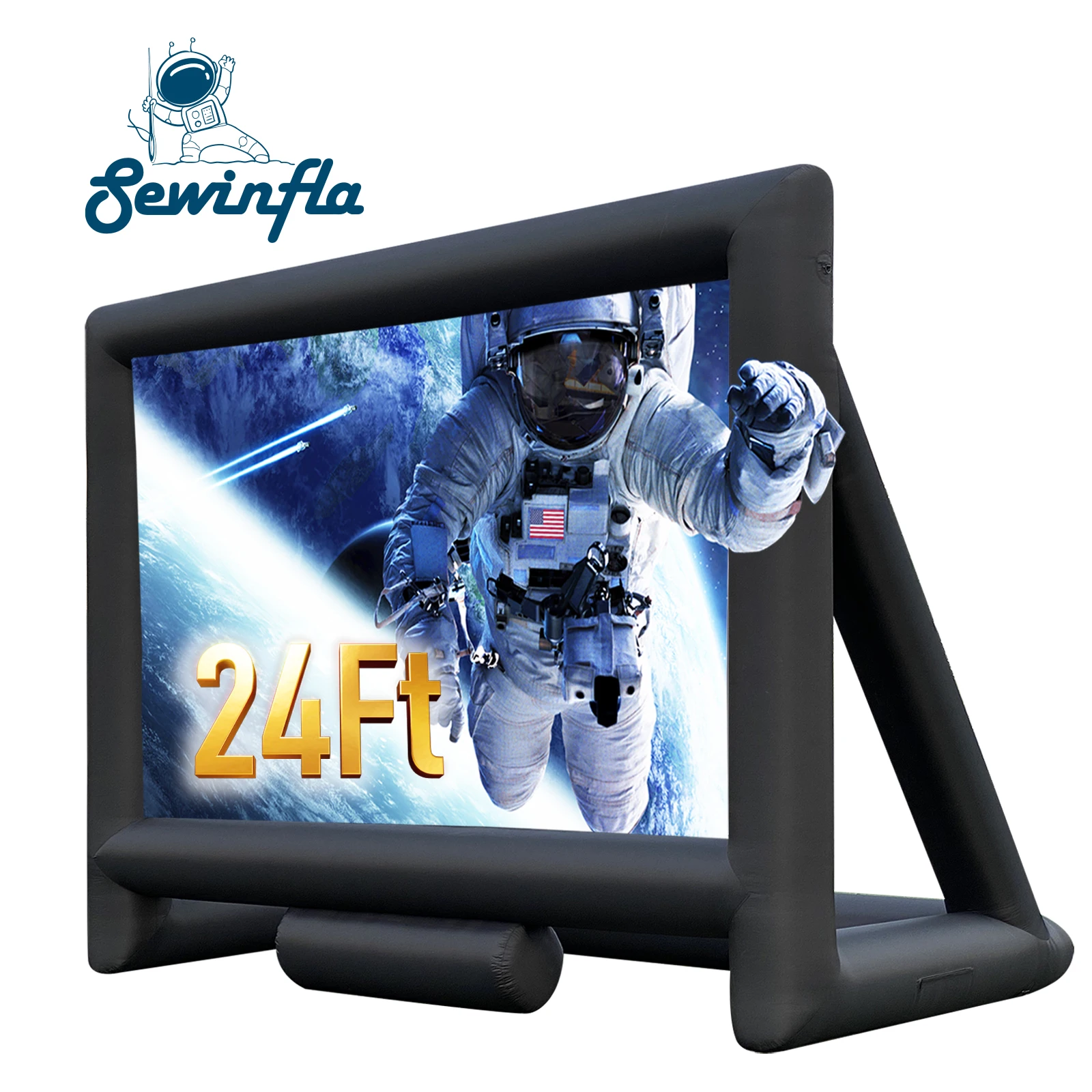 Sewinfla Hot sale 24Ft Inflatable TV Blow Up Out Door Projector Inflatable Movie Cinema Screen
