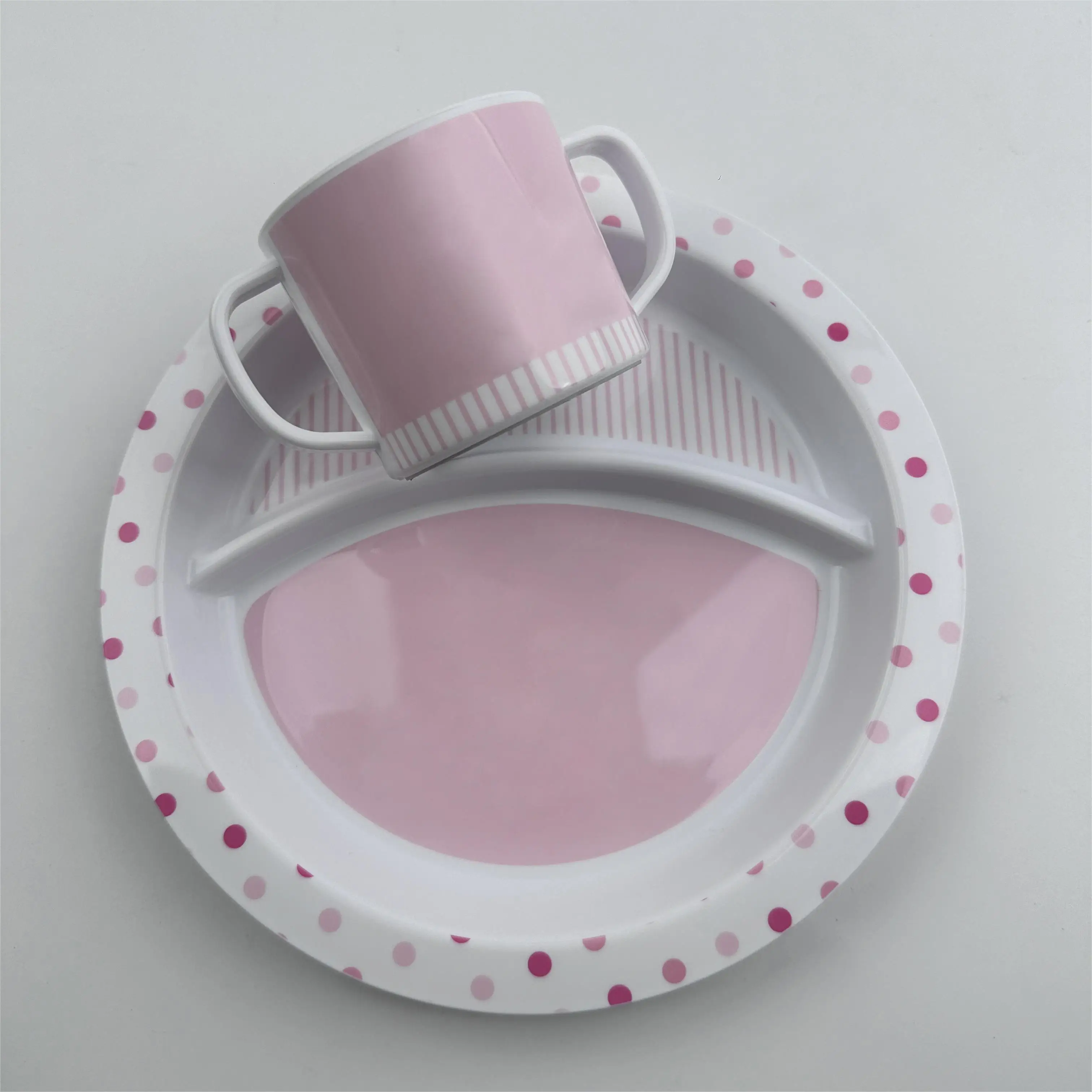 AOHEA New Material luxury tableware compartments for Kid 4PC Green Dinosaur Dinnerware Utensil Toddler Plates Baby Dishes tweens