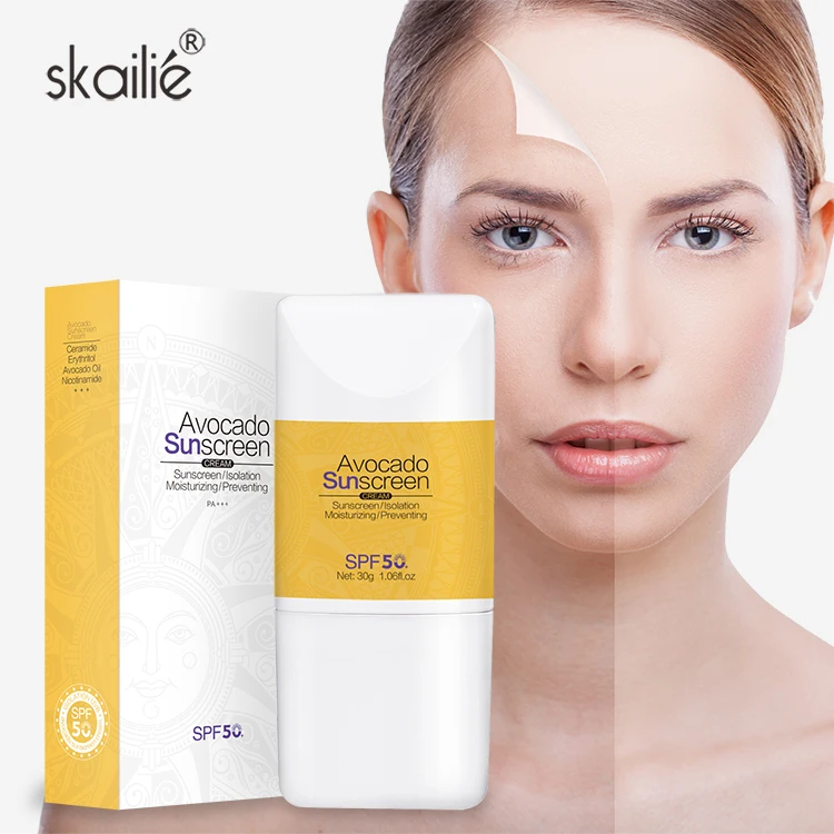 Spf 50 Vitamin Sunblock Cream Private Label Natural Adults Female Sunscreen Lotion Skin Care Avocado Sunscreen Cream