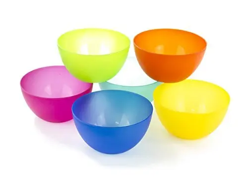 Solid Color Compact Kitchen Bowls Plastic Salad Bowl Mixing Serving Round Plastic Food Bowls