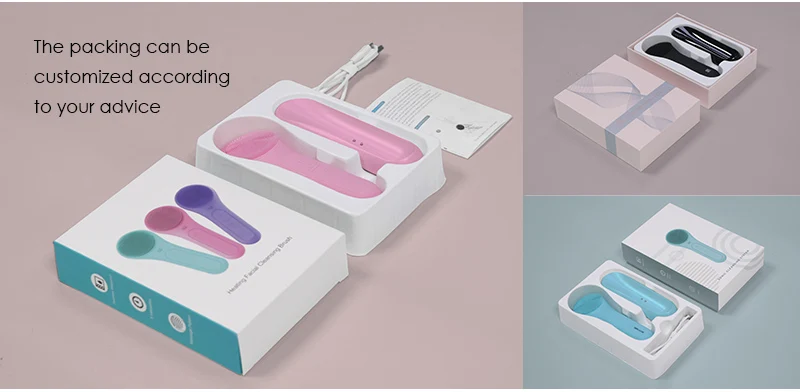 Heating vibrating face cleanser japanese thermal raedia facial cleansing brush