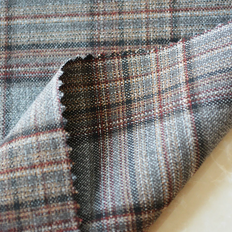 Hot selling new design 64%POLY 34%RAYON 2%SPX yarn dyed check fabric for women business wear