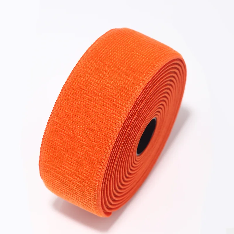 
Customized Nylon Sewing 20mm Low Elasticity Hook And Loop Fabric Band Tape Woven Loop Fastener 