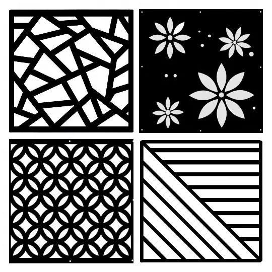 2022 New Products Custom Black PVC Hanging PVC Divider Carved Partition Wall Separator Room Screens For Home Decor