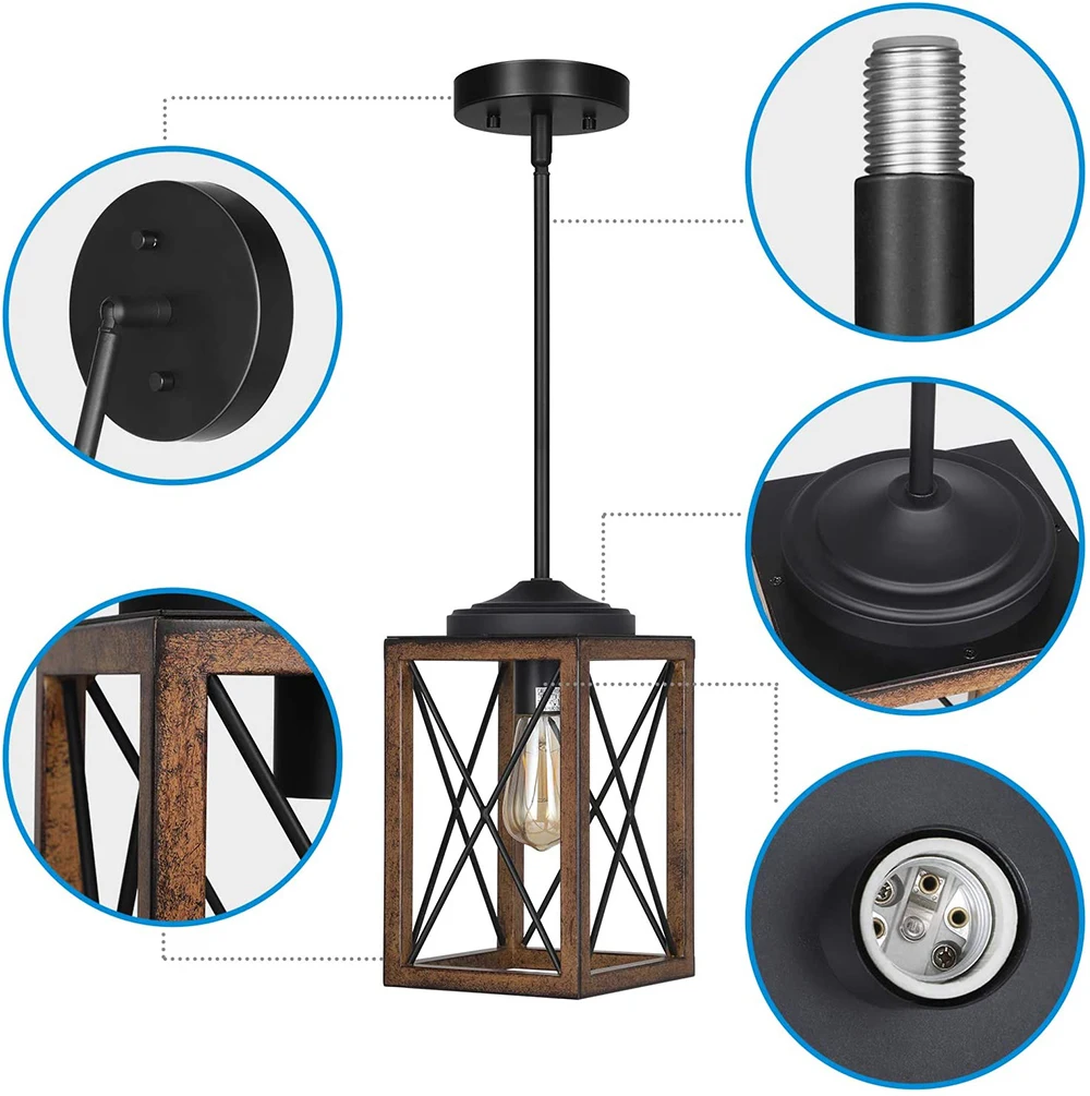 New design American retro country industrial cage adjustable lamps LED wrought iron chandelier with great price