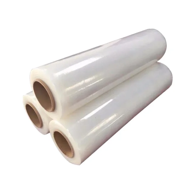 Top quality LLDPE raw material transparent stretch film with anti-puncture properties