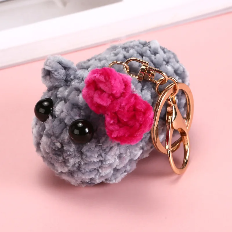 Factory Direct Hot Sale Pet Toys Squeak Sad Hamster Keychain Crochet Handmade Plush Toy Sound Singing Sad Hamster With Sound