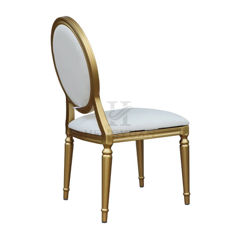 Золотистый Штабелируемый алюминиевый стул для французского ресторана, банкета, обеда, свадьбы