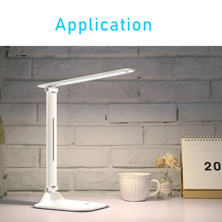 Simple Design Recharging Table Lamp 6000K Aluminium Working Lamp Battery Operated Reading Led Light