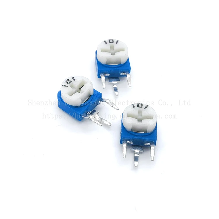 RM063 vertical blue white adjustable resistor WH06 potentiometer 101 passive rotary potentiometer variable resistor 100R