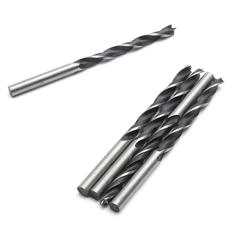 High quality Brad Point Double groove wood working drill round shank wood drill bits for wood