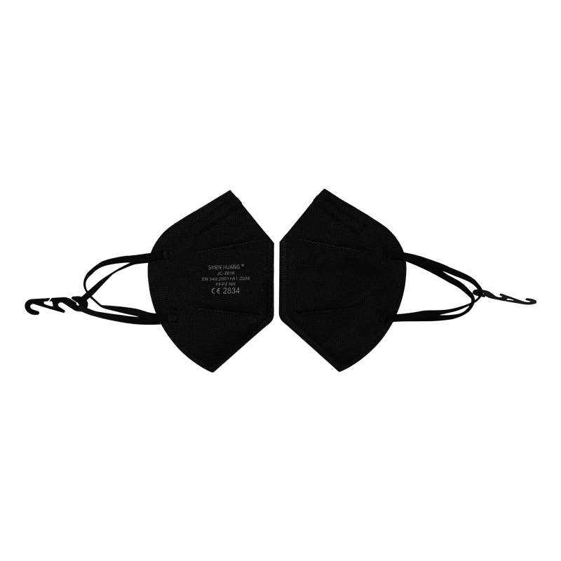 CE 2834 Wholesale Customized 3d Disposable Particle Filter Pfe 95% Black FFP2 Mask