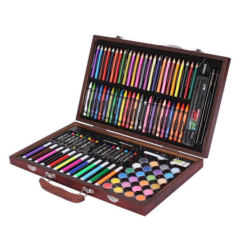 120PCS high quality wooden box art drawing set