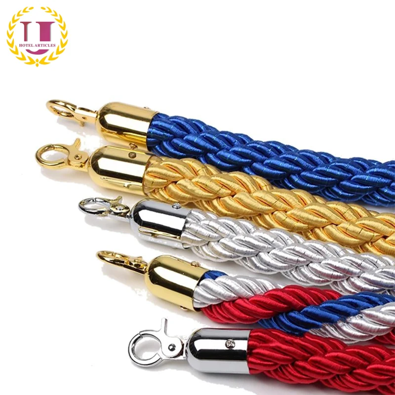 Контроль толпы VIP стенд Королевский синий витой веревка с золотым крючком