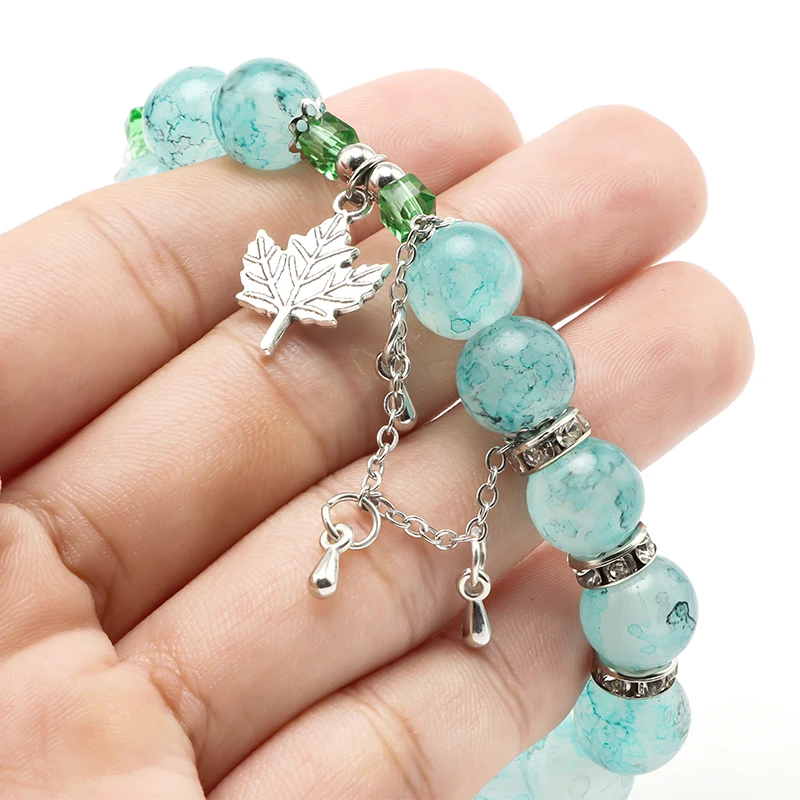 Delicious Peach Maple Leaves  Elegance  Fresh style Fashion Trend   Customized Size Unique Design  Bracelet