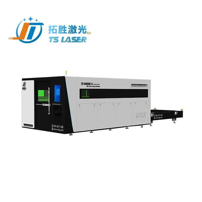 Tuosheng enclosed sheet metal stainless steel cutter 1kw 1.5kw 2kw 3kw laser cut fiber laser cutting machine with exchange table