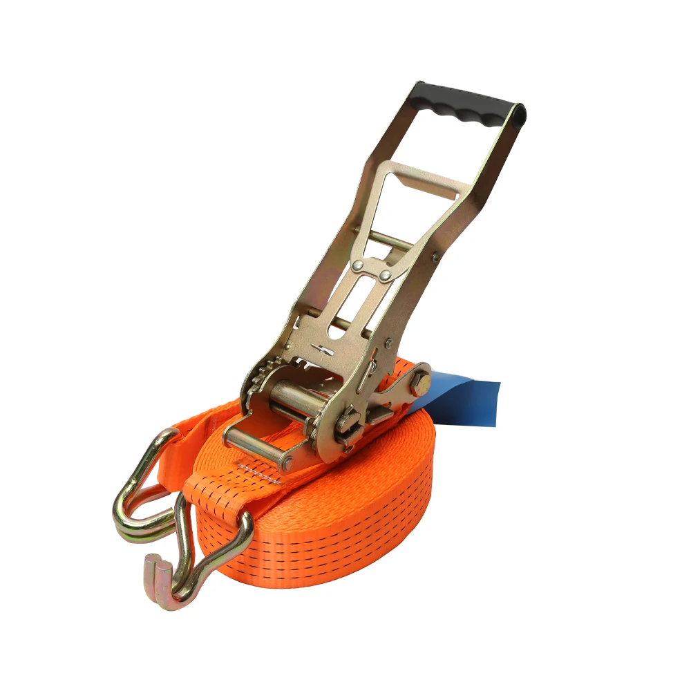 Long handle rachet cargo straps heavy duty 50mm ratcheting tie down strap ergo ratchet strap