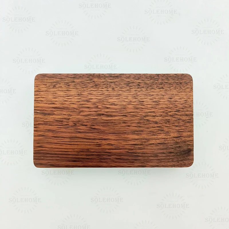 Walnut Wood Business Card Holder Magnetic Lid Storage Box for Index Card Organizer